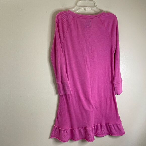 PINK| Thermal| Button up| with Ruffle| Lounge Top - Picture 5 of 12